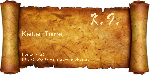 Kata Imre névjegykártya